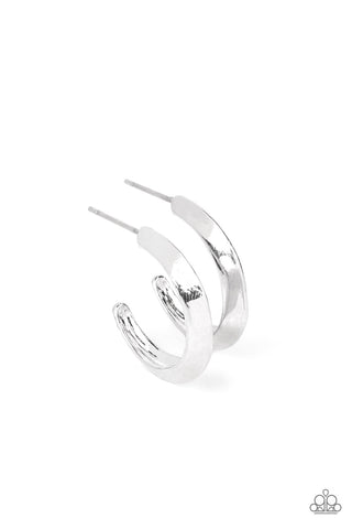Paparazzi BEVEL Up - Silver Earring
