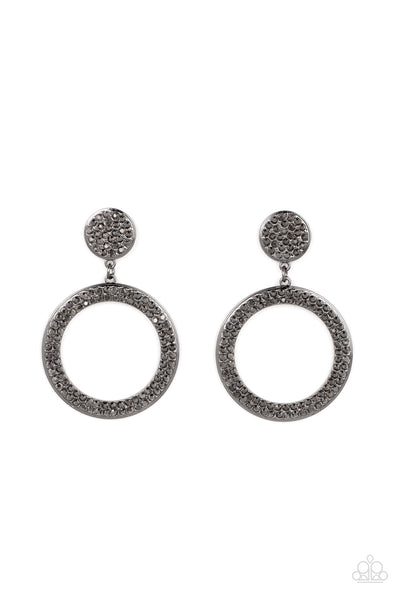 Paparazzi-GLOW You Away - Black Earring