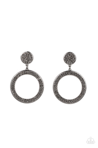 Paparazzi-GLOW You Away - Black Earring