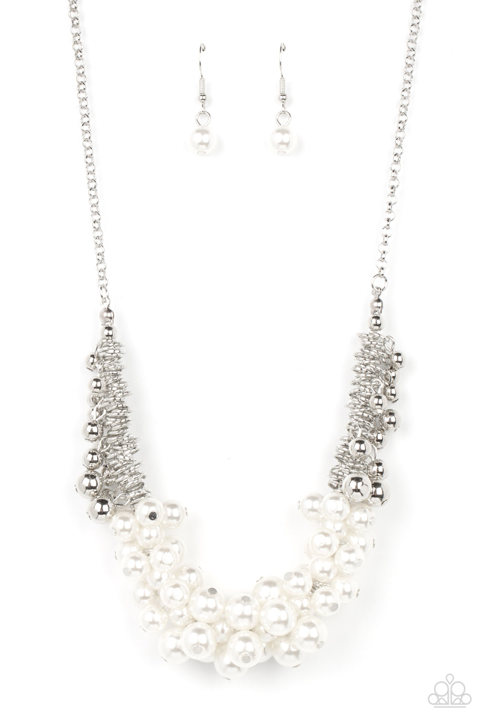 Paparazzi-Bonus Points - White Necklace