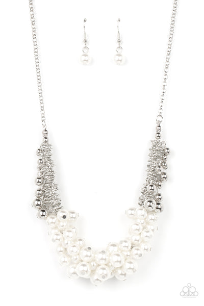 Paparazzi-Bonus Points - White Necklace