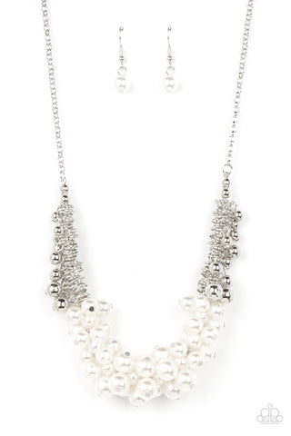 Paparazzi-Bonus Points - White Necklace