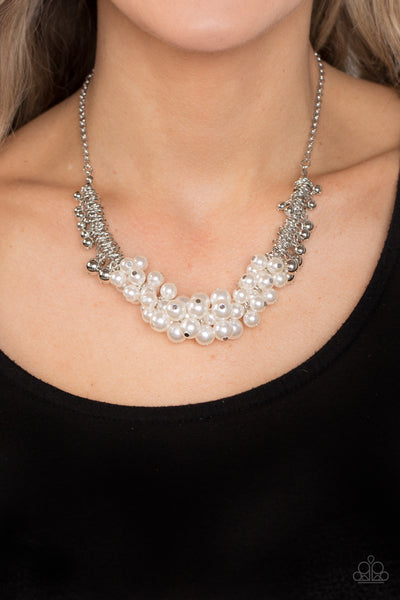 Paparazzi-Bonus Points - White Necklace