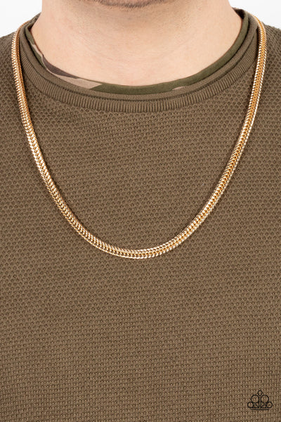 Paparazzi-Downtown Defender - Gold Necklace