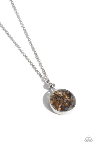Paparazzi-Geo Mine - Brown Necklace