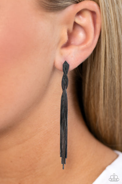 Paparazzi-Ropin Rodeo Queen - Black Earring