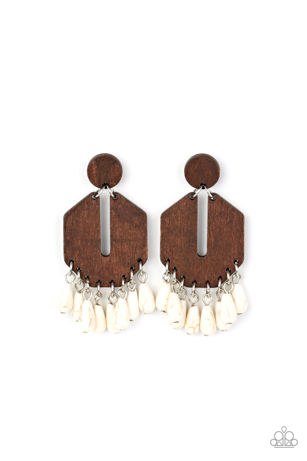 Paparazzi-Western Retreat - White Earrings