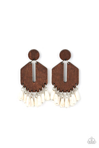 Paparazzi-Western Retreat - White Earrings