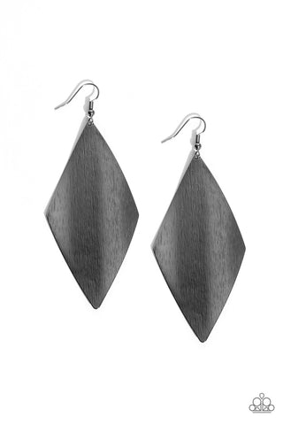 Paparazzi-Retro Rally - Black Earring