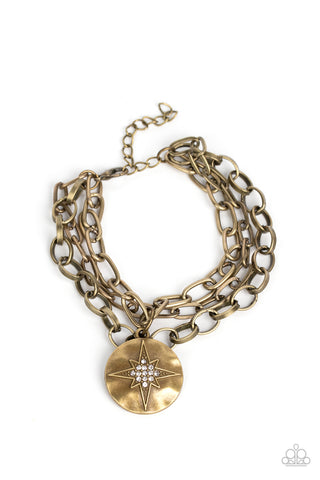 Paparazzi-True North Twinkle - Brass Bracelet