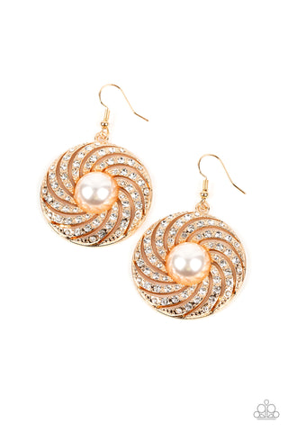 Paparazzi-Vintage Vortex - Gold Earring