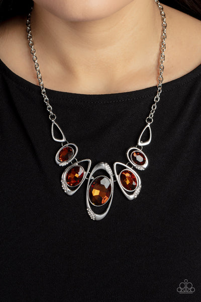 Paparazzi-Hypnotic Twinkle - Brown Necklace