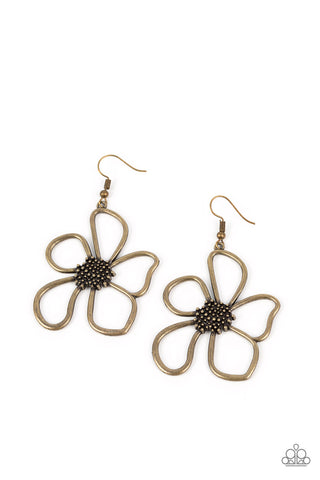 Paparazzi-Wildflower Walkway - Brass Earring