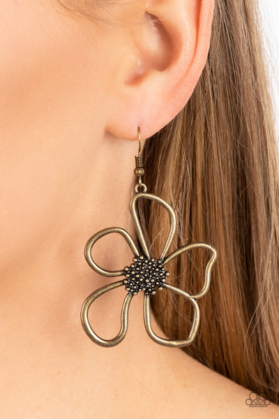 Paparazzi-Wildflower Walkway - Brass Earring