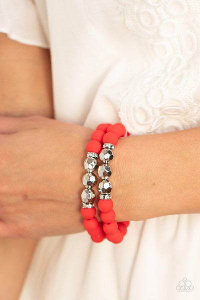 Paparazzi-Dip and Dive - Red Bracelet