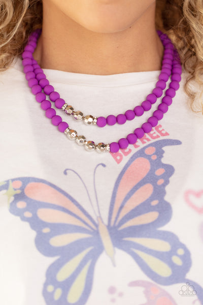 Paparazzi-Summer Splash - Purple Necklace