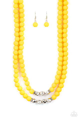 Paparazzi-Summer Splash - Yellow Necklace