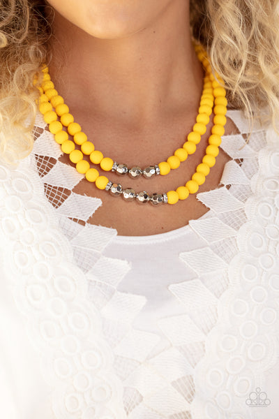 Paparazzi-Summer Splash - Yellow Necklace