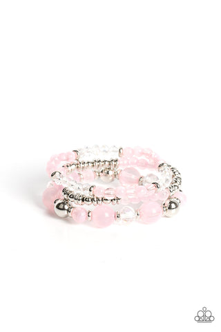 Paparazzi-Shoreside Stroll - Pink Bracelet