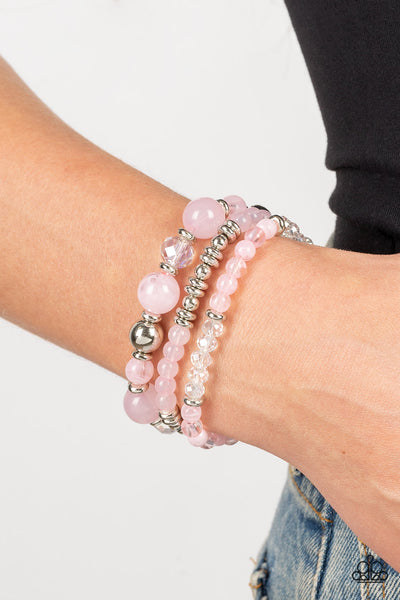 Paparazzi-Shoreside Stroll - Pink Bracelet
