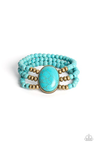 Paparazzi-Stone Pools - Brass Bracelet