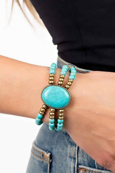Paparazzi-Stone Pools - Brass Bracelet