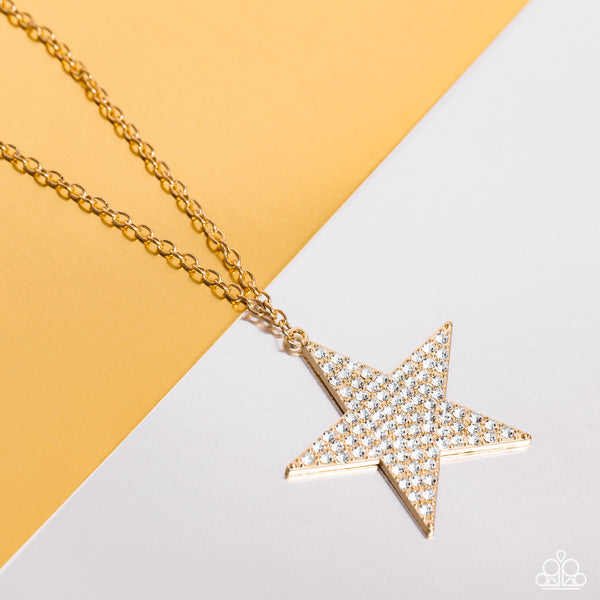 Paparazzi-Rock Star Sparkle - Gold Necklace