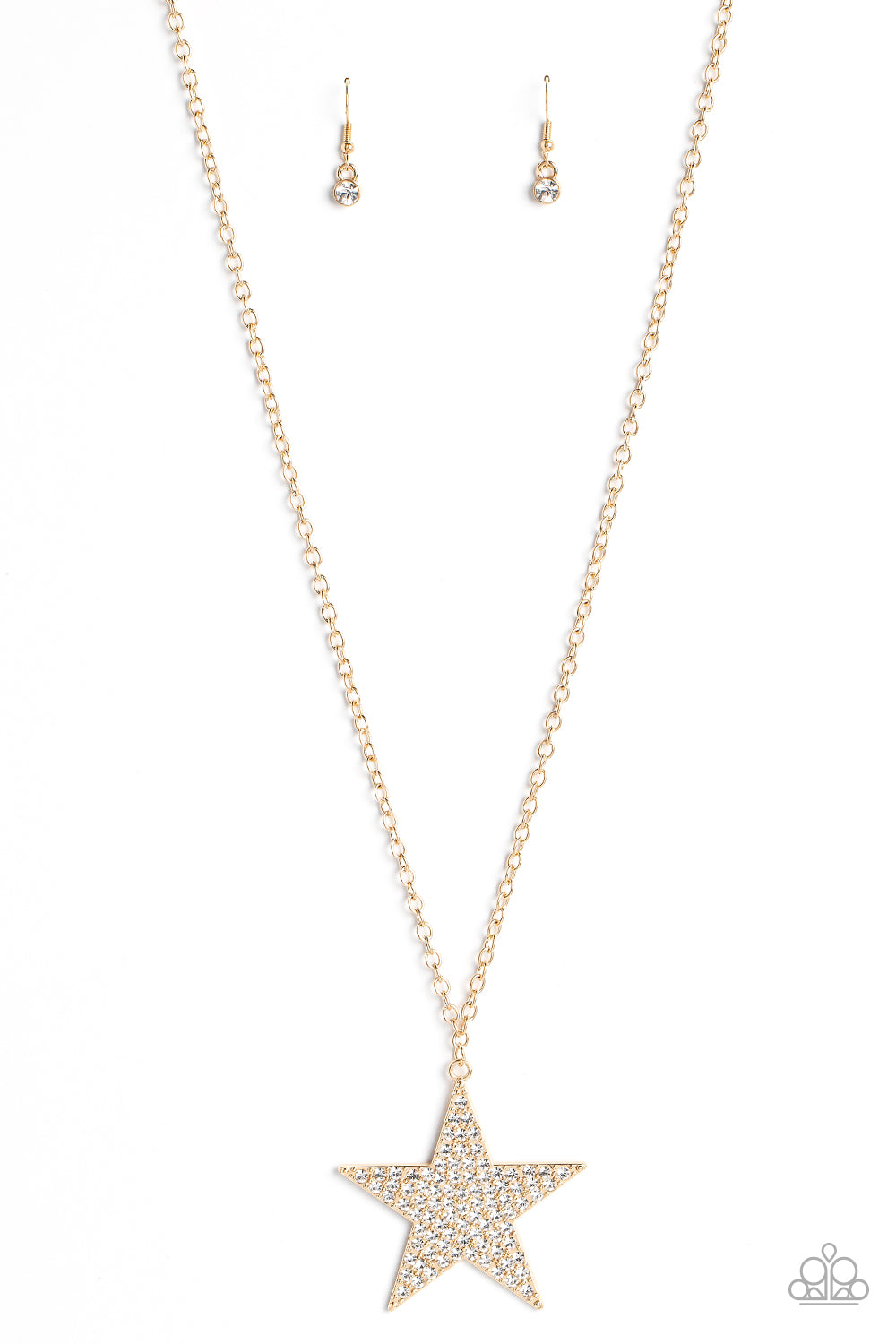 Paparazzi-Rock Star Sparkle - Gold Necklace