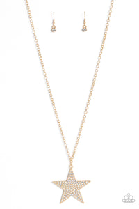 Paparazzi-Rock Star Sparkle - Gold Necklace