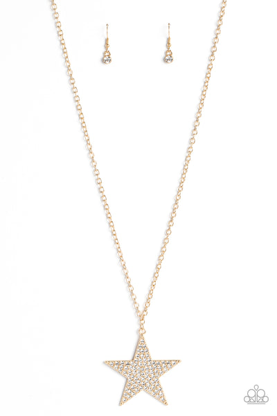 Paparazzi-Rock Star Sparkle - Gold Necklace