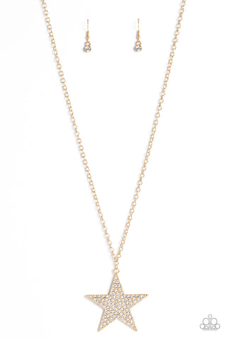 Paparazzi-Rock Star Sparkle - Gold Necklace