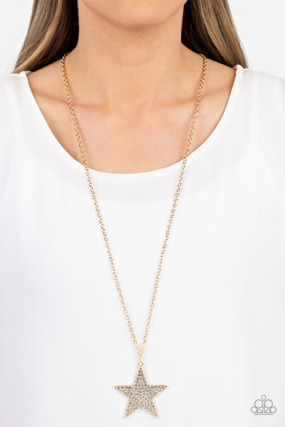 Paparazzi-Rock Star Sparkle - Gold Necklace