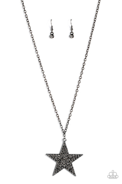 Paparazzi-Rock Star Sparkle - Black Necklace