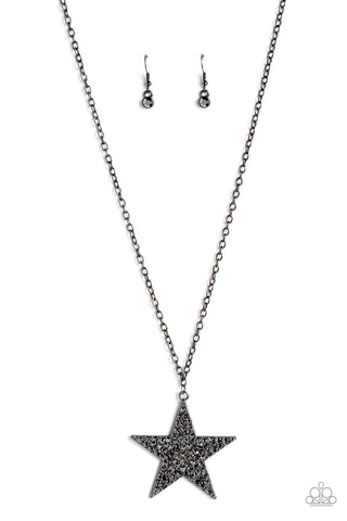 Paparazzi-Rock Star Sparkle - Black Necklace