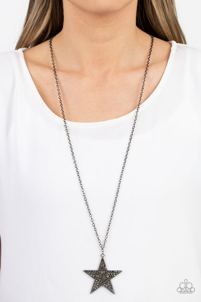 Paparazzi-Rock Star Sparkle - Black Necklace