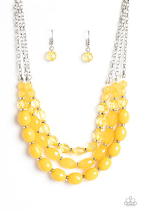Paparazzi-Tropical Hideaway - Yellow Necklace