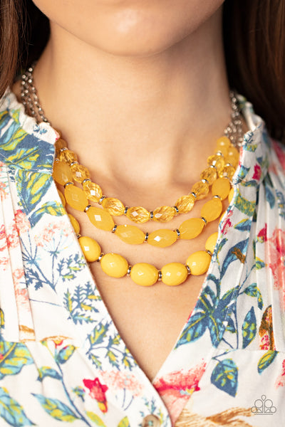 Paparazzi-Tropical Hideaway - Yellow Necklace
