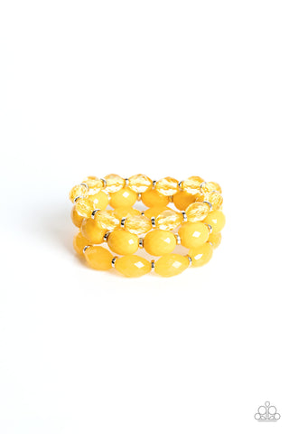 Paparazzi-High Tide Hammock - Yellow Bracelet