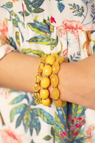 Paparazzi-High Tide Hammock - Yellow Bracelet