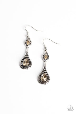 Paparazzi-Dazzling Droplets - Brown Earring