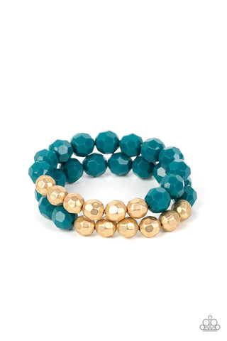 Paparazzi-Grecian Glamour - Blue Bracelet