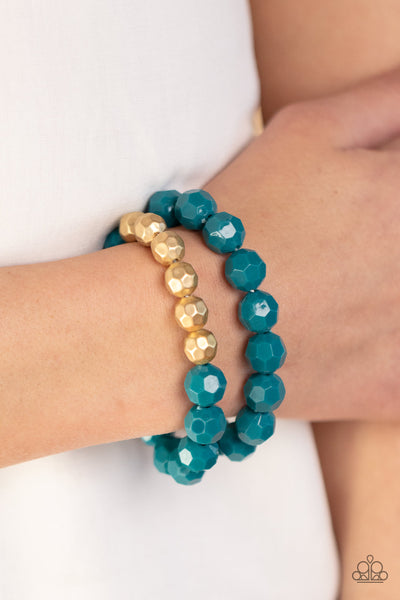 Paparazzi-Grecian Glamour - Blue Bracelet