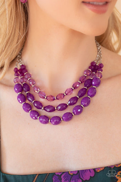 Paparazzi-Tropical Hideaway - Purple Necklace