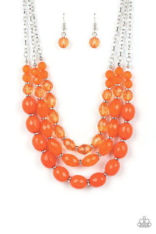 Paparazzi-Tropical Hideaway - Orange Necklace