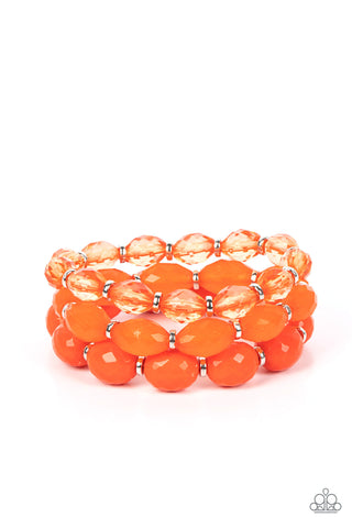 Paparazzi-High Tide Hammock - Orange Bracelet