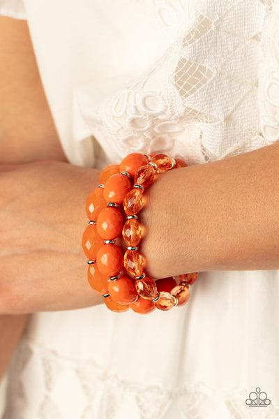 Paparazzi-High Tide Hammock - Orange Bracelet