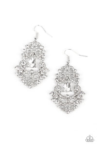 Paparazzi-Sociable Sparkle - White Earring