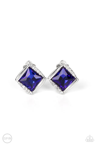 Paparazzi-Sparkle Squared - Blue Earring