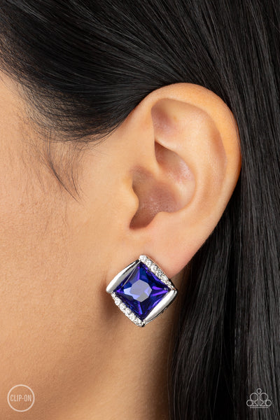 Paparazzi-Sparkle Squared - Blue Earring