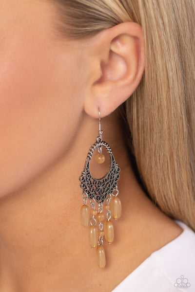 Paparazzi-Botanical Escape - Brown Earring